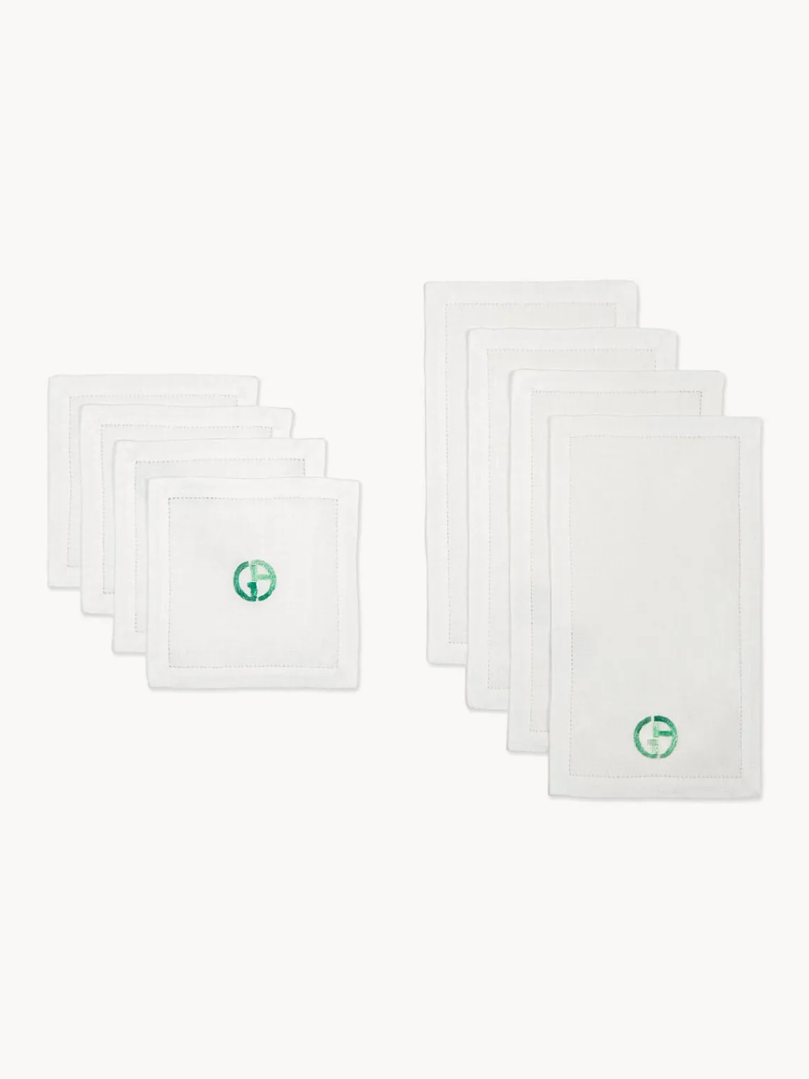 Sale Armani Casa Serviettes en lin avec dessous de verre Rosemary, 8 élém.