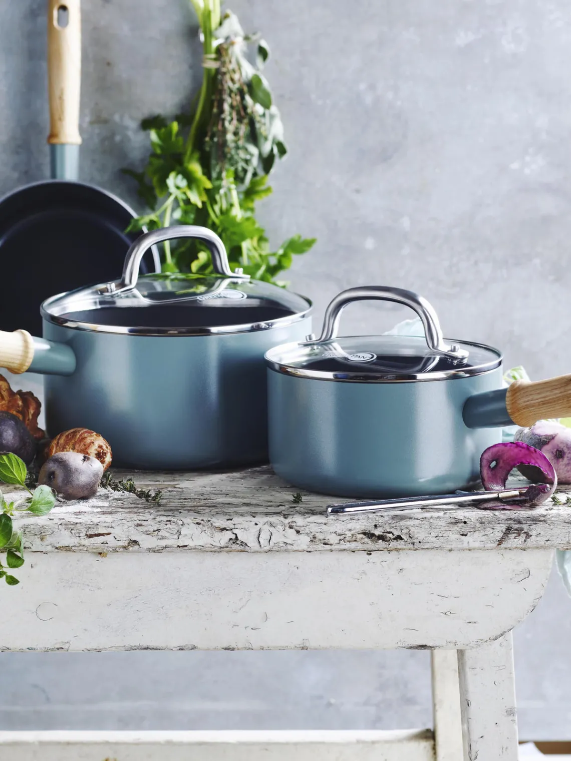 New GreenPan Set de casseroles avec revêtement antiadhésif Mayflower, 3 élém.