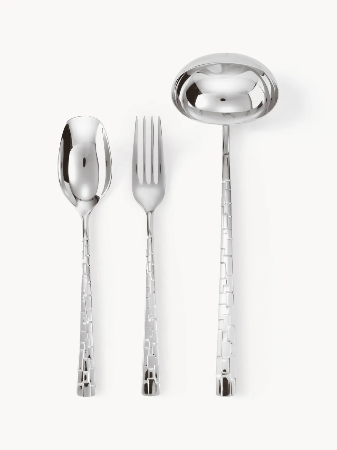 Online sambonet Set de couverts de service en acier inoxydable poli brillant Sculpt, 3 élém.