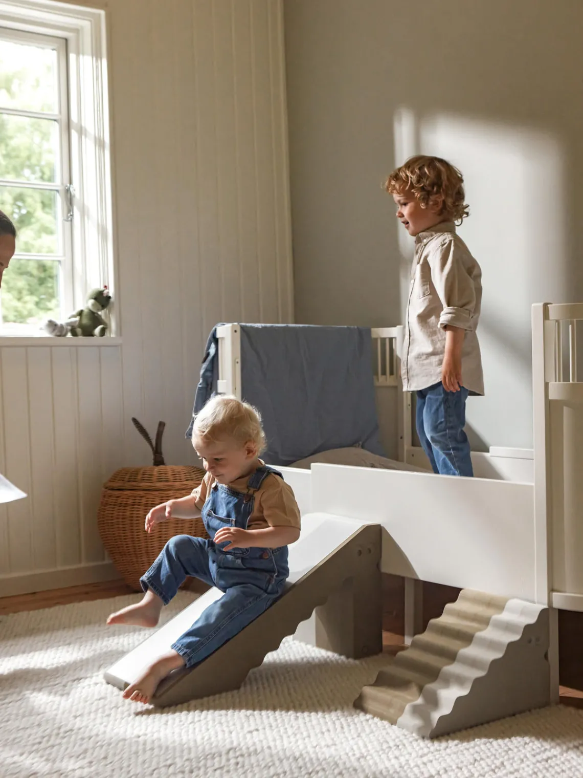 Outlet bObles Set de glisse et d'escalade Dino, 2 élém. Beige, blanc cassé