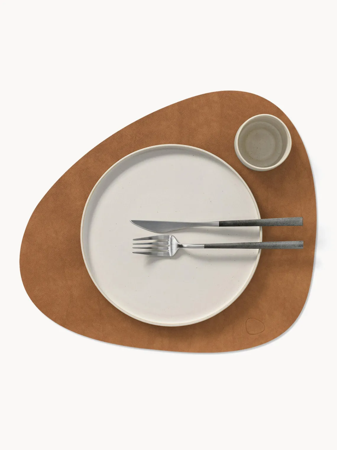 Clearance LIND DNA Sets de table asymétriques en cuir Curve, 4 pièces Brun