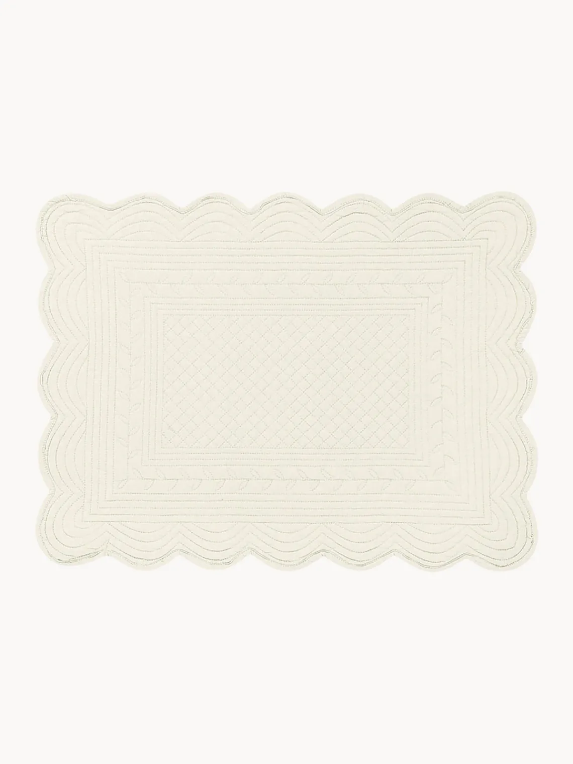 Outlet Cote Table Sets de table Boutis, 2 pièces Blanc cassé