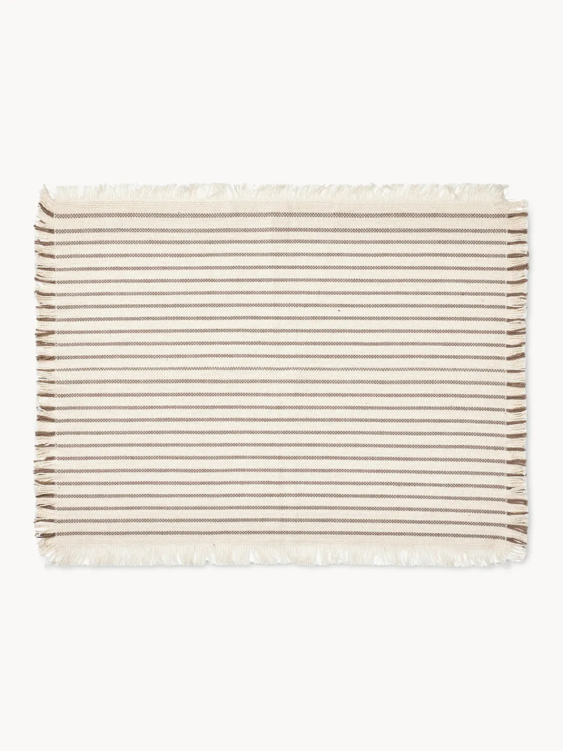 Hot Broste Copenhagen Sets de table en coton avec franges Elouise, 2 pièces
