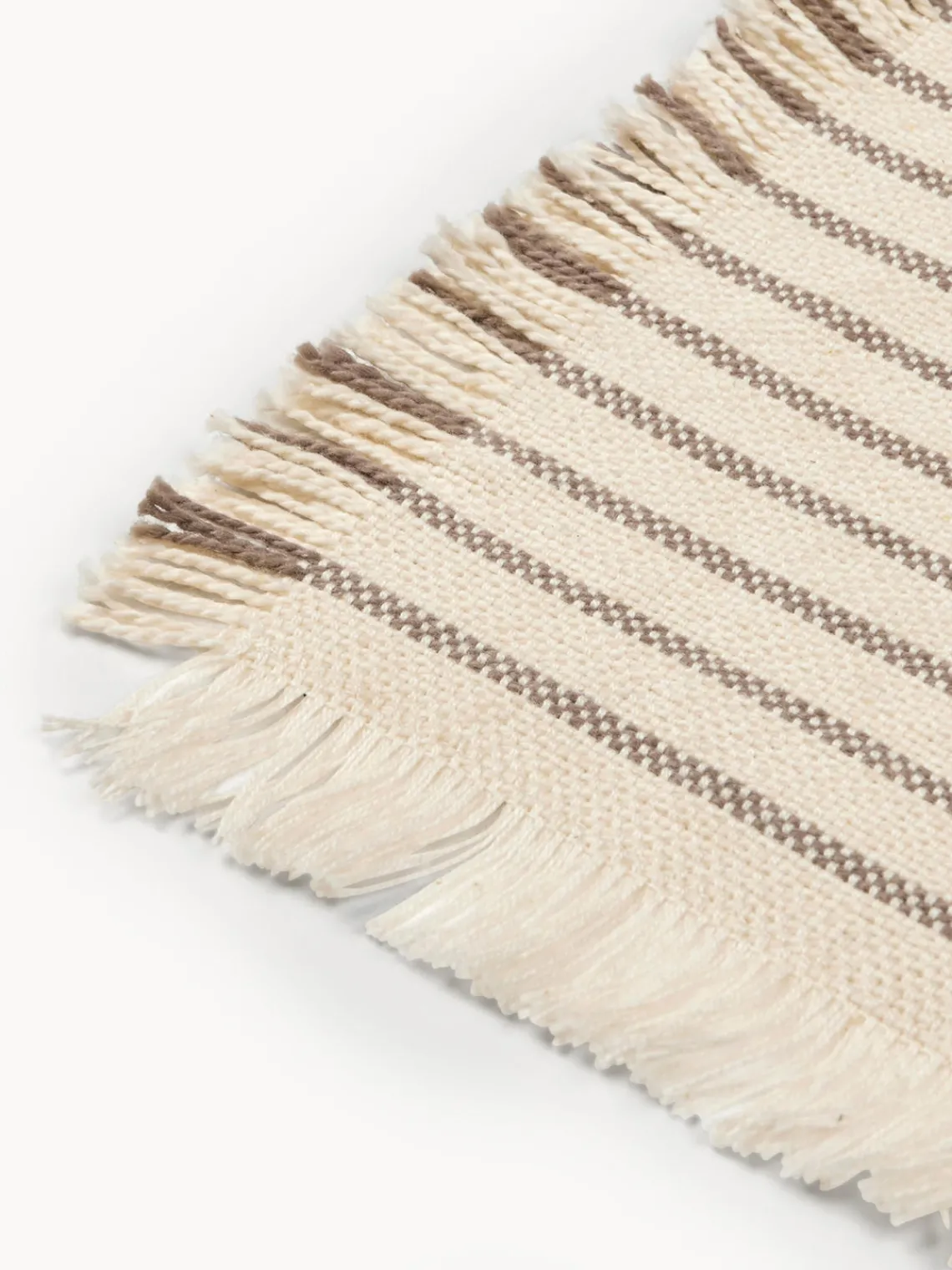 Hot Broste Copenhagen Sets de table en coton avec franges Elouise, 2 pièces