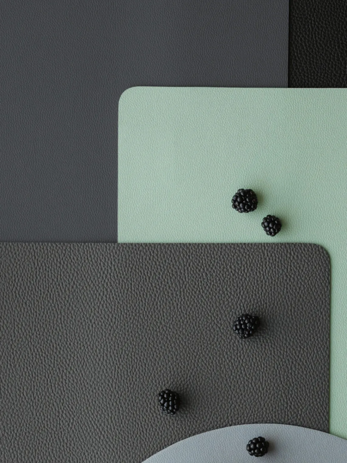 Online ASA Selection Sets de table en cuir synthétique Pik, 2 pièces Gris foncé