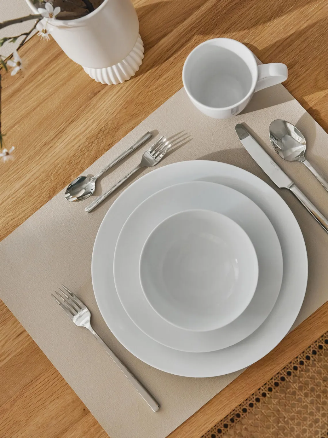Outlet ASA Selection Sets de table en cuir synthétique Pik, 2 pièces Beige clair