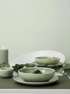 Online ASA Selection Sets de table en cuir synthétique Pik, 2 pièces Vert olive