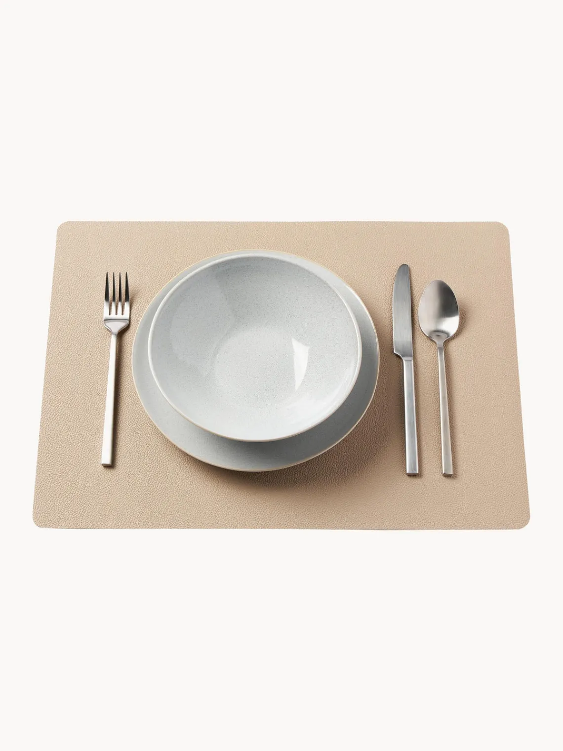 New BITZ Sets de table en cuir synthétique réversible , 4 pièces Beige, noir