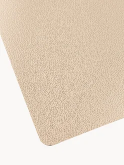 New BITZ Sets de table en cuir synthétique réversible , 4 pièces Beige, noir