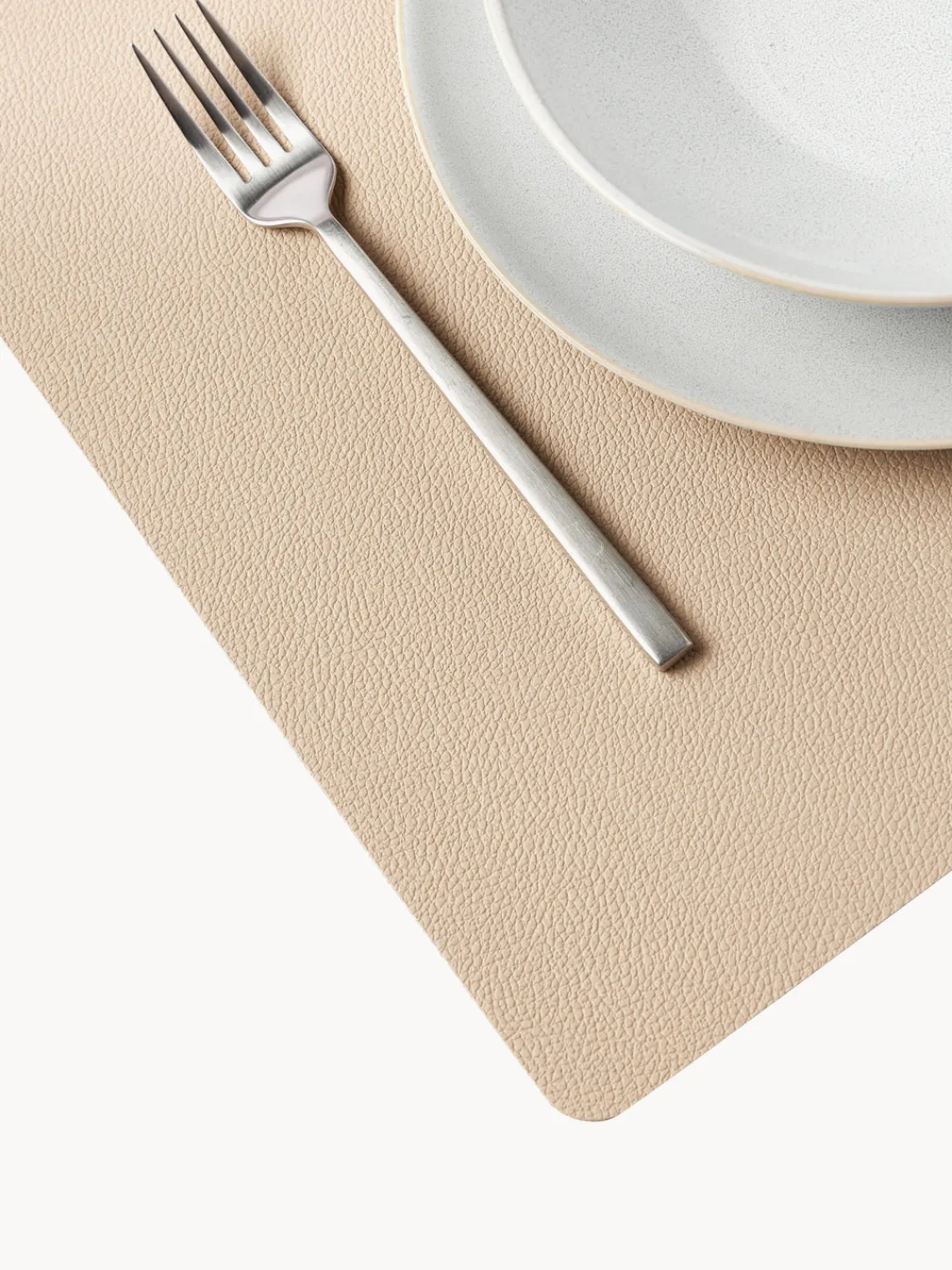 New BITZ Sets de table en cuir synthétique réversible , 4 pièces Beige, noir