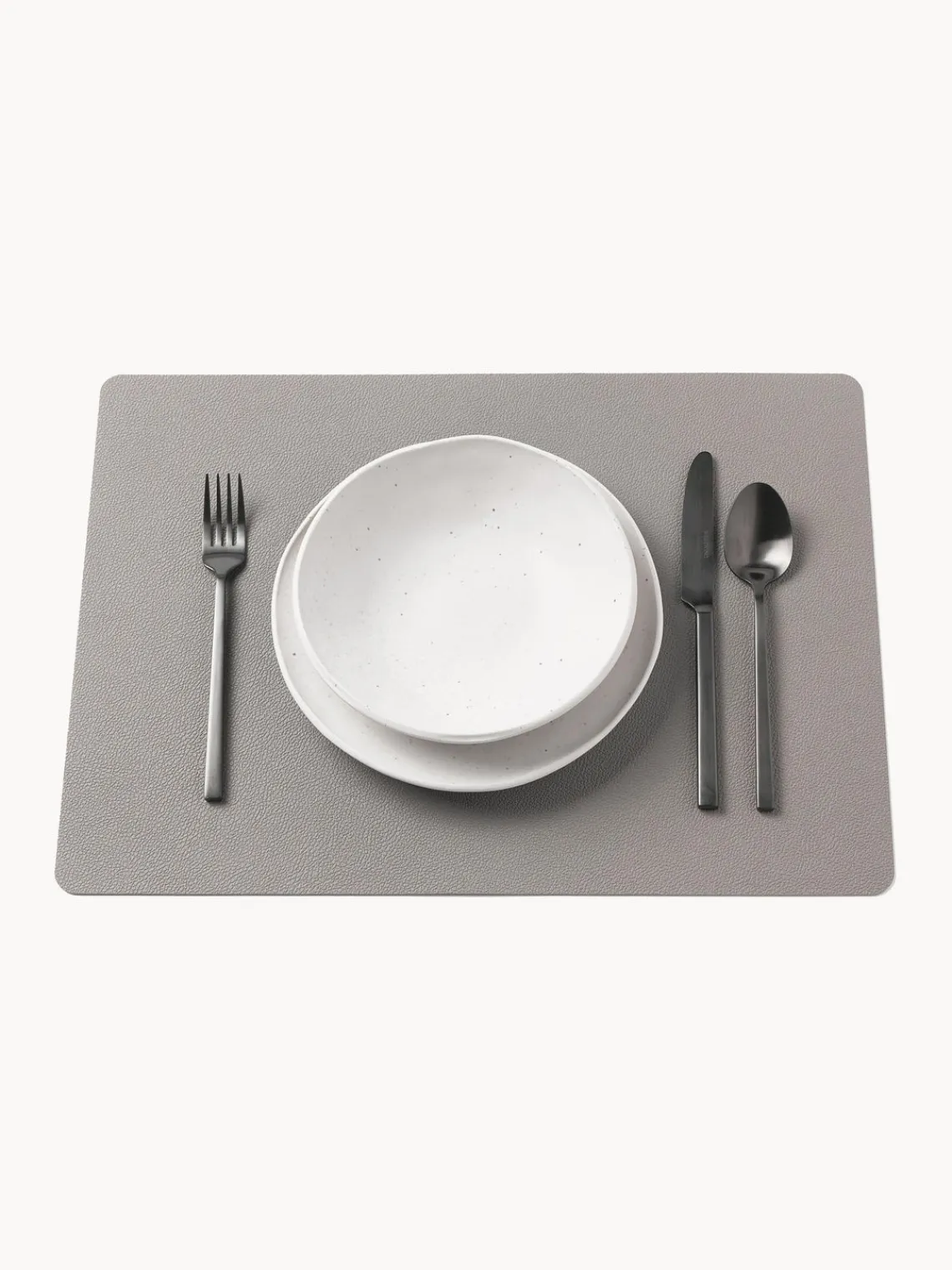 New BITZ Sets de table en cuir synthétique réversible , 4 pièces Taupe, noir