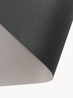 New BITZ Sets de table en cuir synthétique réversible , 4 pièces Taupe, noir