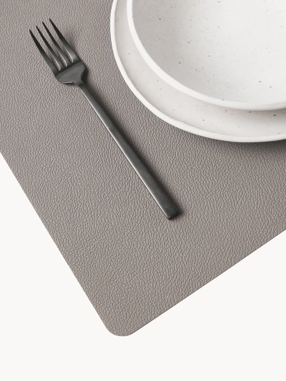New BITZ Sets de table en cuir synthétique réversible , 4 pièces Taupe, noir