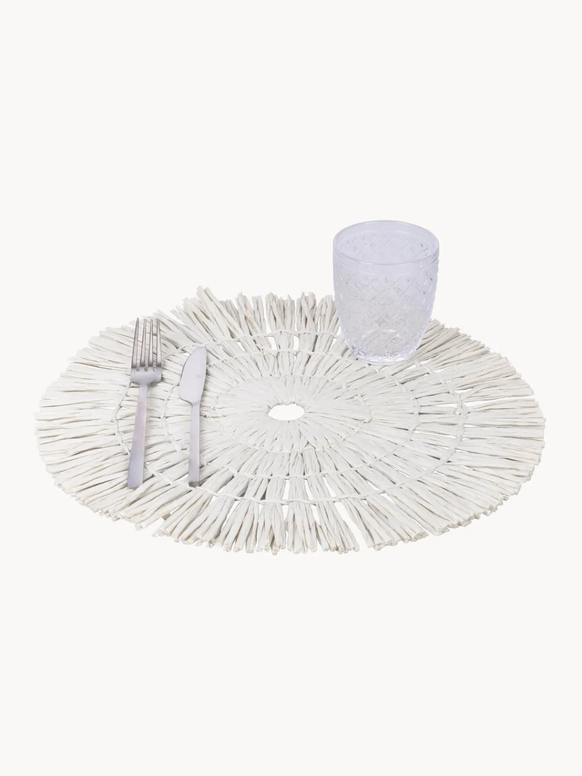 Outlet Villa D'Este Home Tivoli Sets de table faits à la main Tovaglietta, 4 élém. Blanc, taupe, vert turquoise, bleu