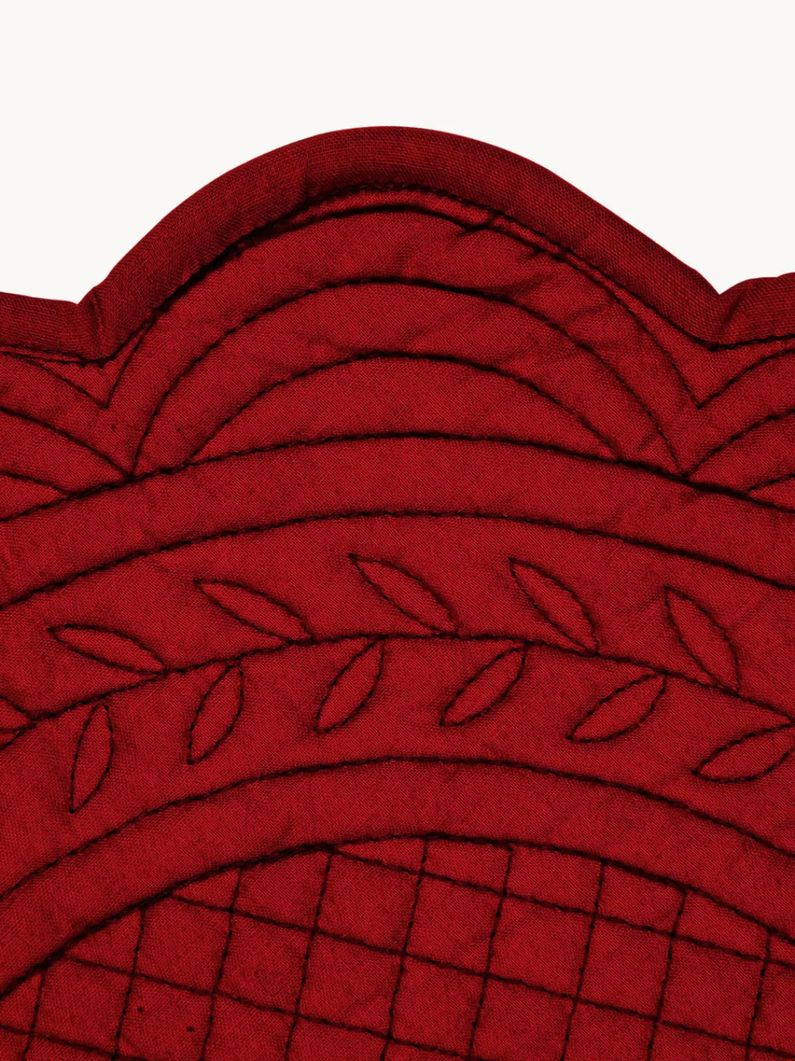 Clearance Cote Table Sets de table ronds en coton Boutis, 2 pièces Rouge