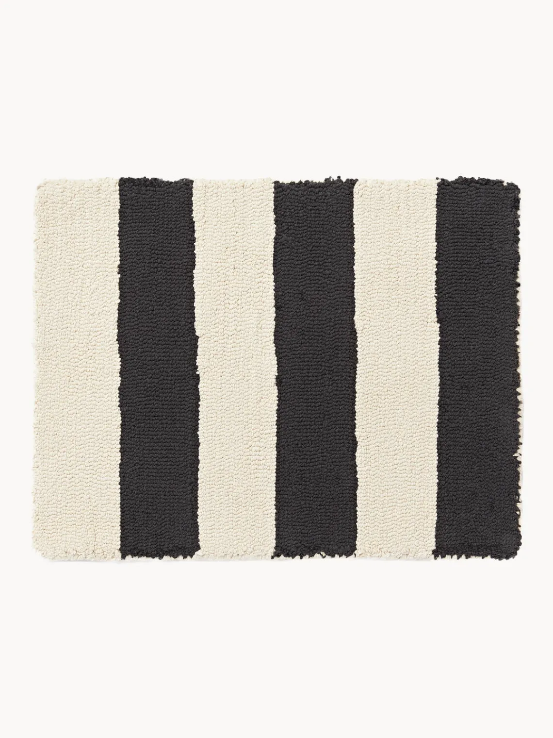 Hot Jotex Sets de table tuftés à la main Kio Stripe, 4 pièces Noir, blanc crème