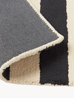 Hot Jotex Sets de table tuftés à la main Kio Stripe, 4 pièces Noir, blanc crème