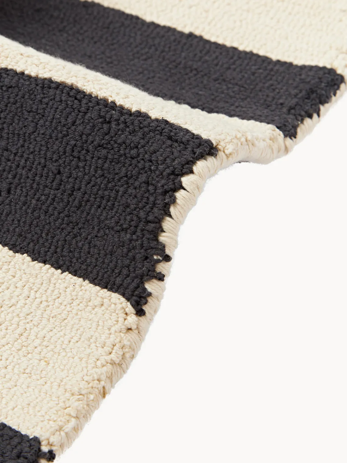 Hot Jotex Sets de table tuftés à la main Kio Stripe, 4 pièces Noir, blanc crème