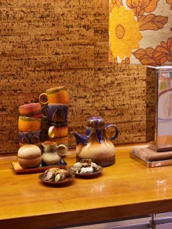 Clearance HKLIVING Sous-tasses artisanales en céramique 70's, 4 élém.