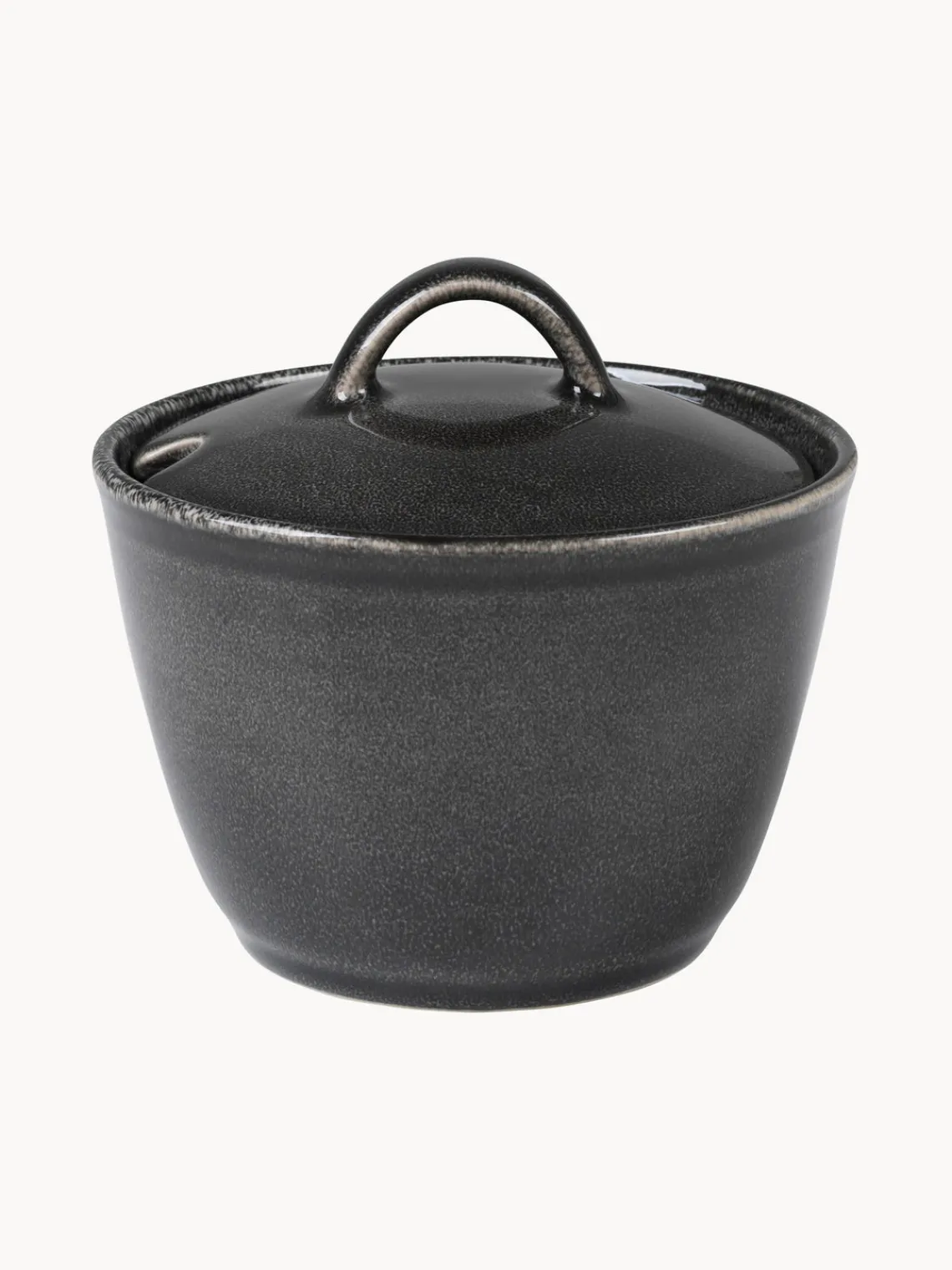 Clearance Broste Copenhagen Sucrier artisanal Nordic Coal Noir, chiné