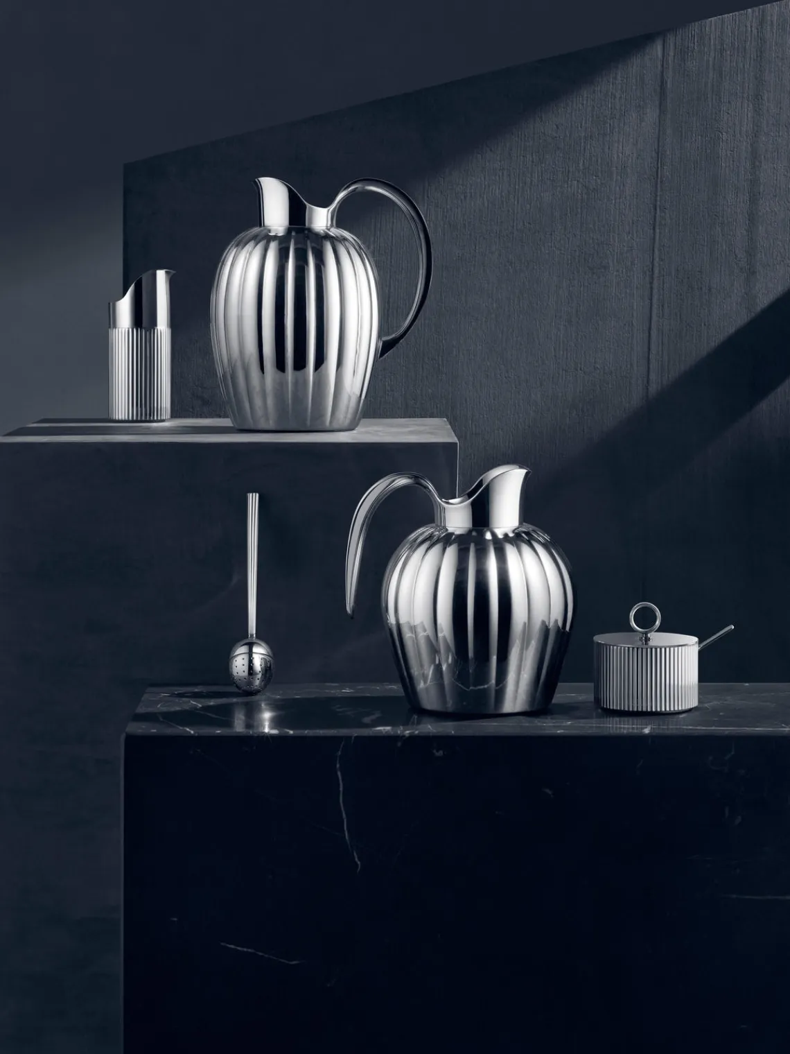 Hot GEORG JENSEN Sucrier avec cuillère à soupe en acier inoxydable Bernadotte