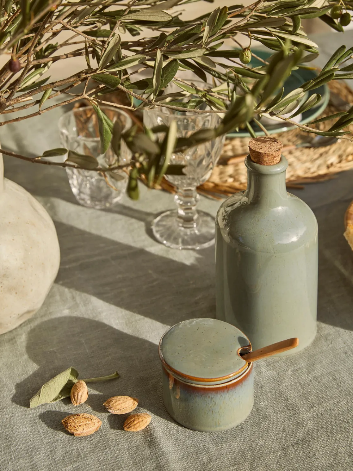 Clearance Bloomingville Sucrier avec cuillère en bois Pixie