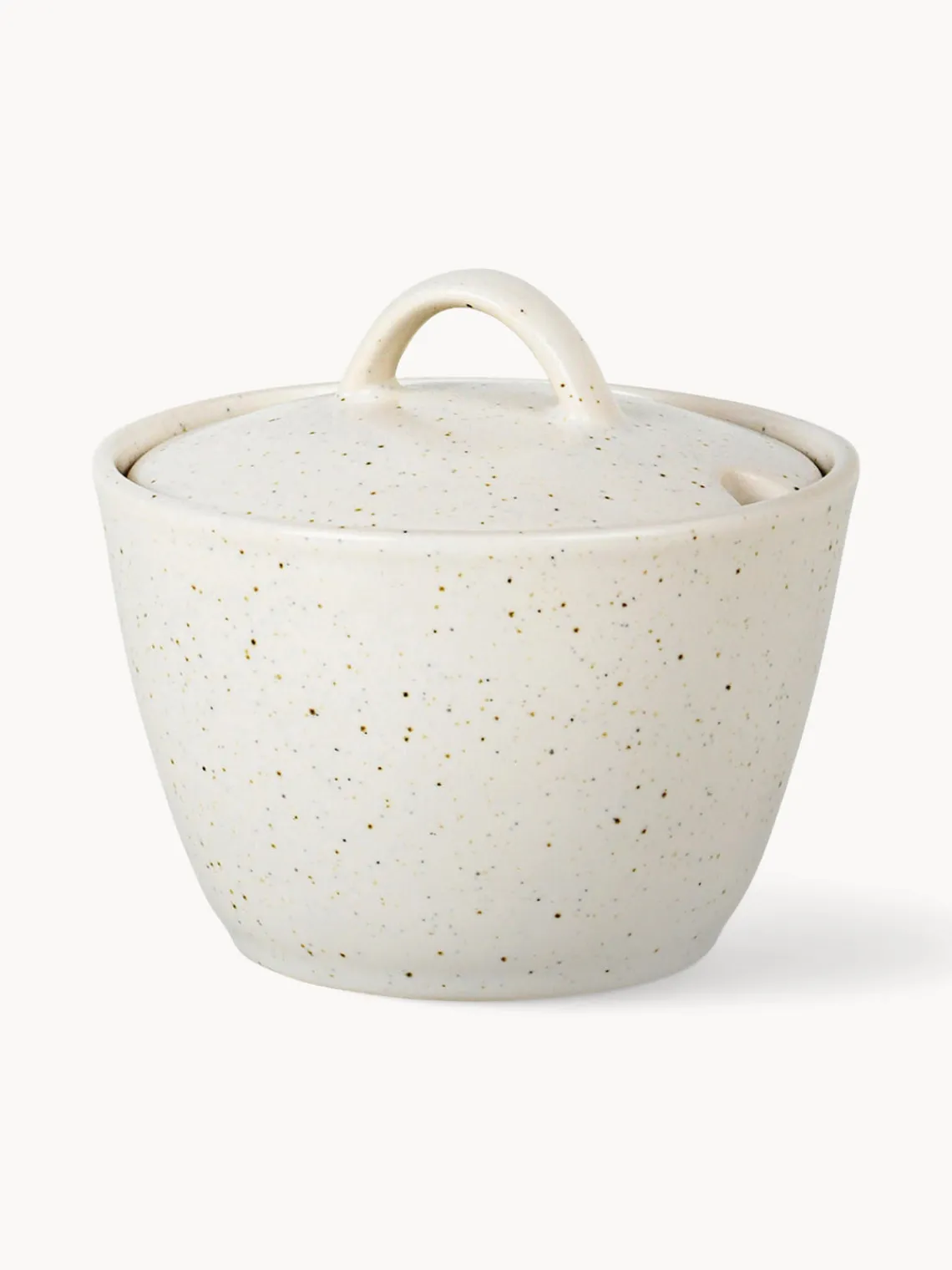 New Broste Copenhagen Sucrier rustique fait main Nordic Vanilla Blanc cassé, chiné
