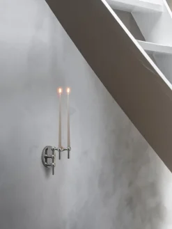 Outlet STOFF Nagel Support mural pour bougeoir Argenté, haute brillance