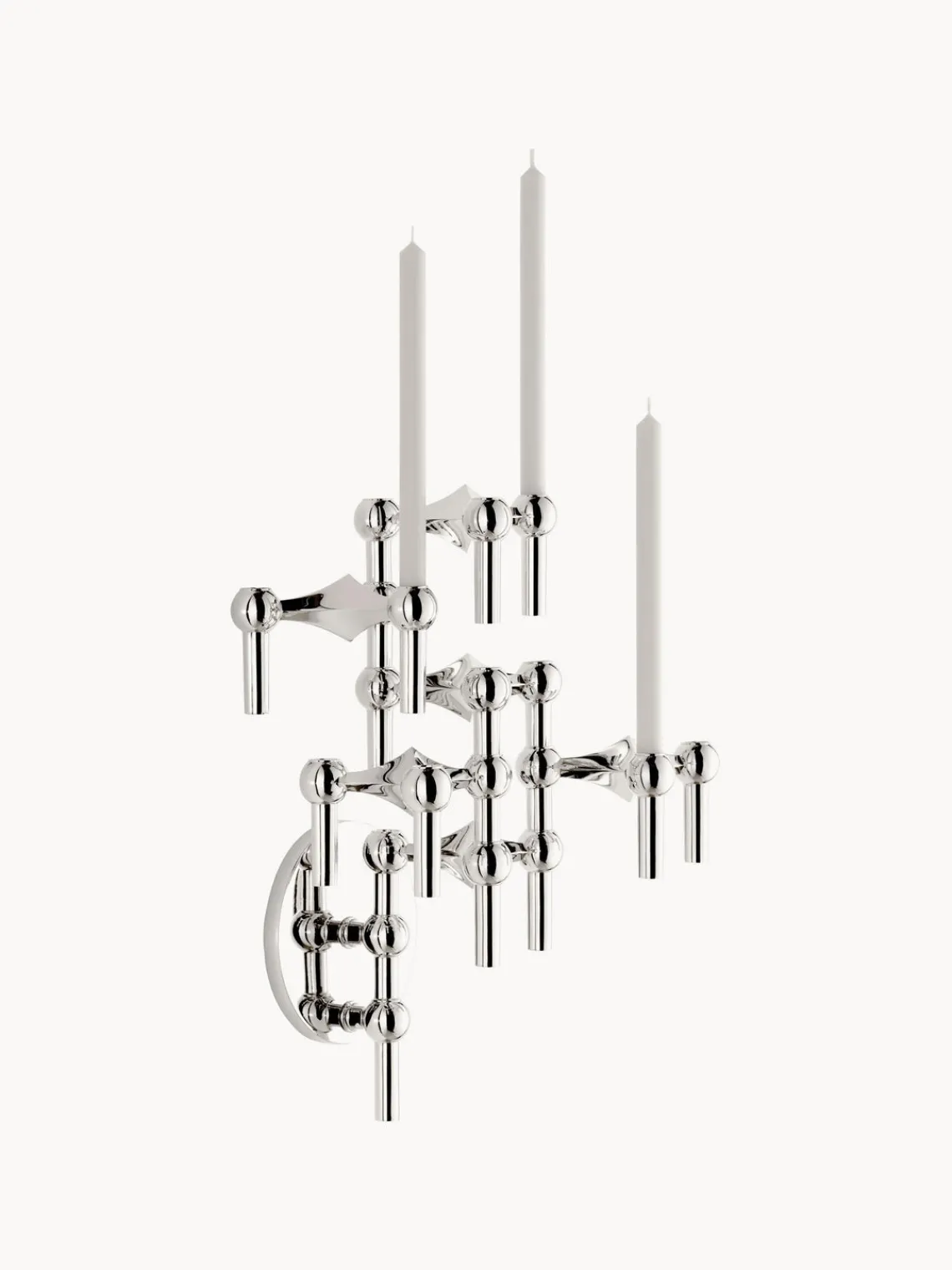 Outlet STOFF Nagel Support mural pour bougeoir Argenté, haute brillance