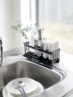Discount Yamazaki Support éponge et bouteille en métal Tower Noir, haute brillance
