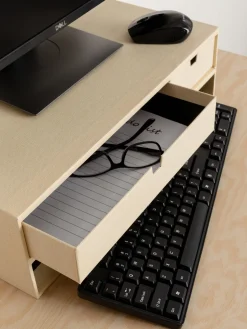 Hot Bigso Box of Sweden Support pour moniteur avec tiroirs Ted Beige clair