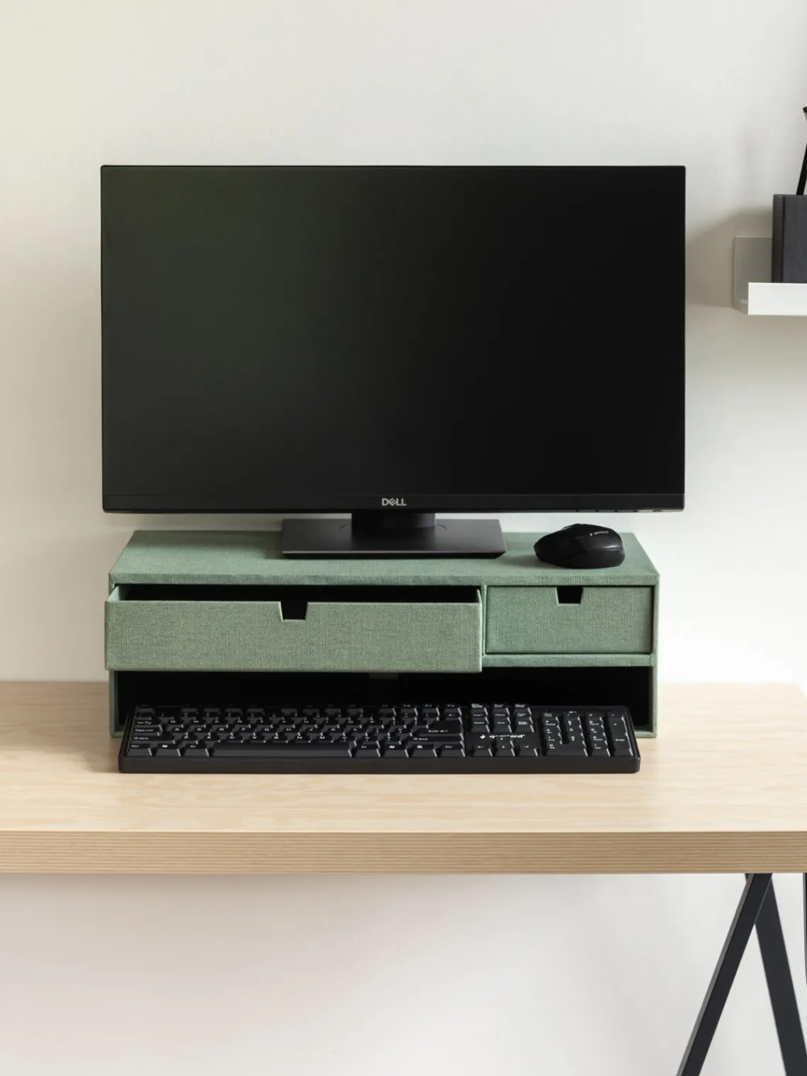 Clearance Bigso Box of Sweden Support pour moniteur avec tiroirs Ted Vert sauge