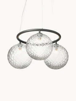 Fashion Nuura Suspension à boule de verre Miira Anthracite, transparent