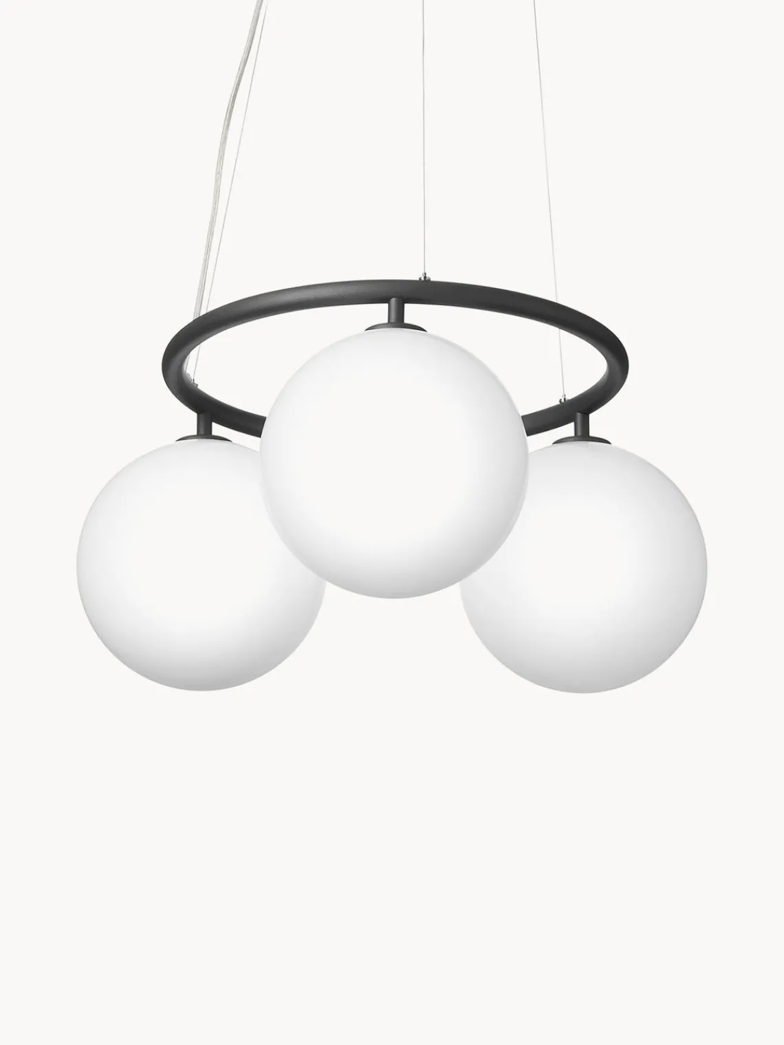 Fashion Nuura Suspension à boule de verre Miira Anthracite, blanc