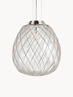 Fashion FontanaArte Suspension artisanale Pinecone Transparent, argenté