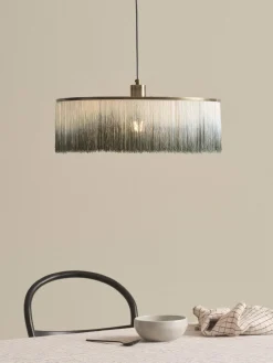 Discount Jotex Suspension avec franges Regency Tons bleu pétrole, blanc