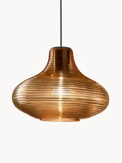 Discount Panzeri Suspension en verre teinté soufflé bouche Emma Brun, translucide