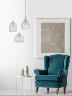 Clearance Nova Luce Suspension grappe en verre dépoli Vario