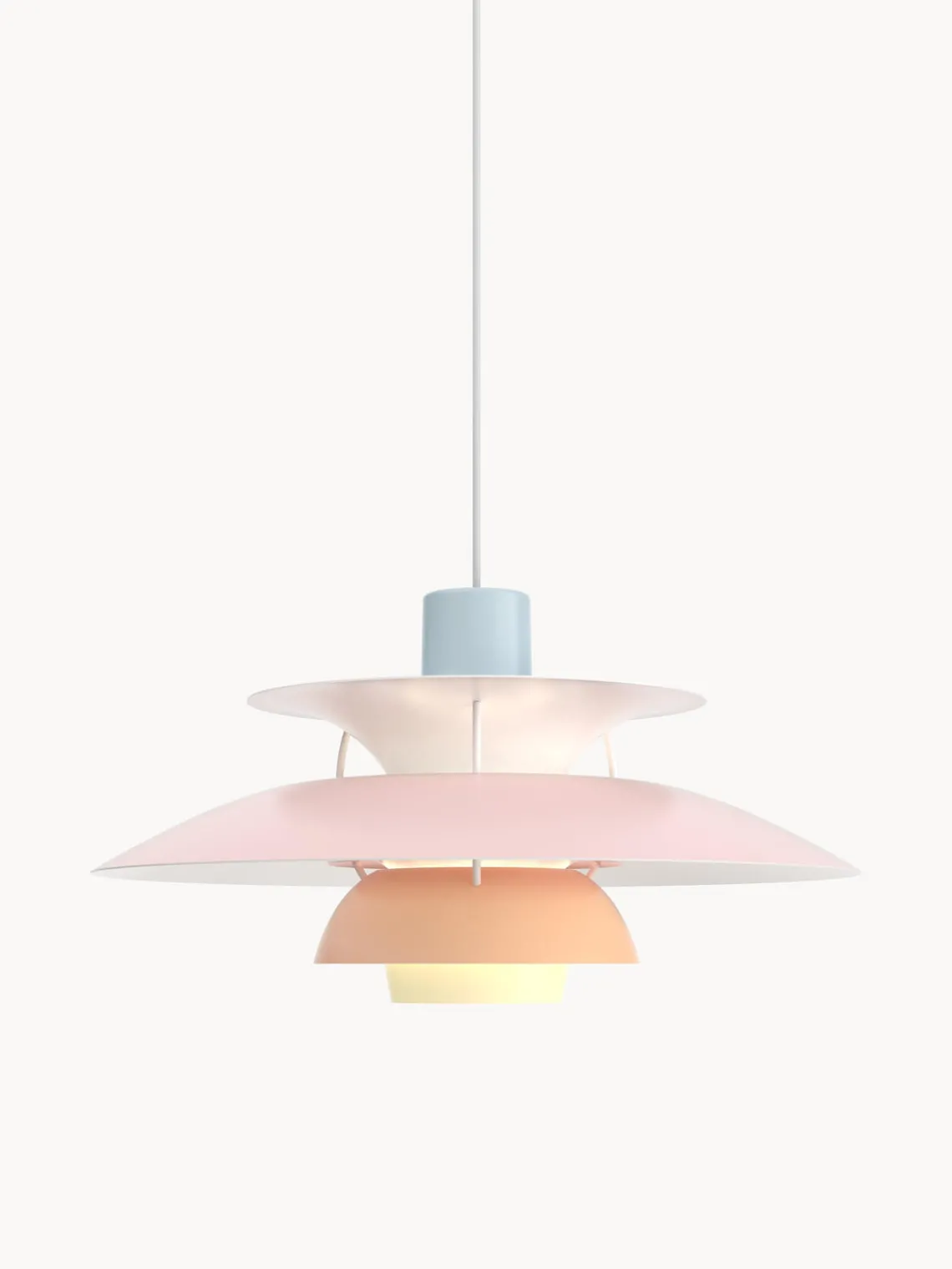Clearance Louis Poulsen Suspension PH 5 Bleu ciel, rose pâle, pêche, jaune pâle