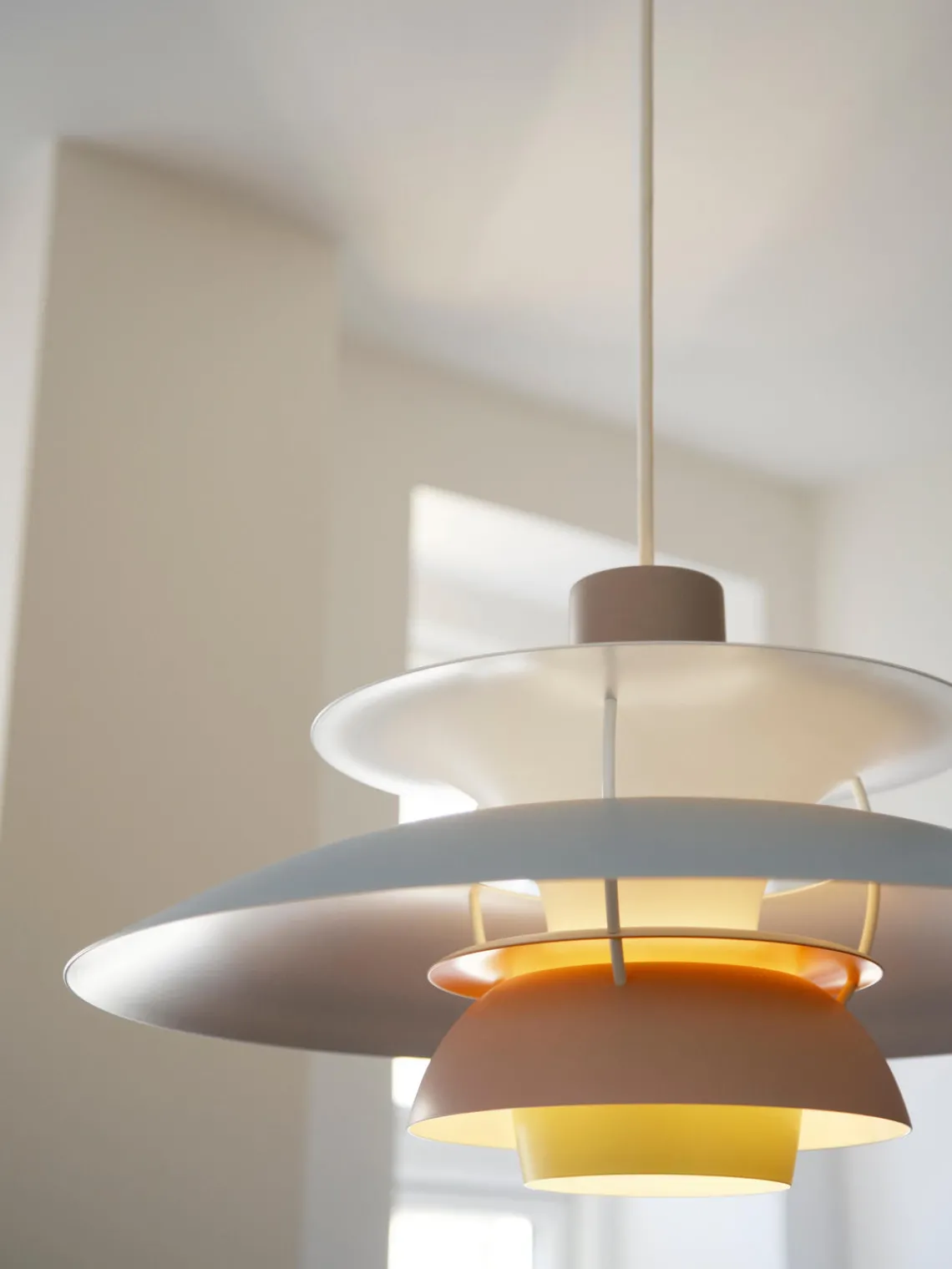 Best Louis Poulsen Suspension PH 5 Lavande, bleu ciel, rose pâle, jaune pâle