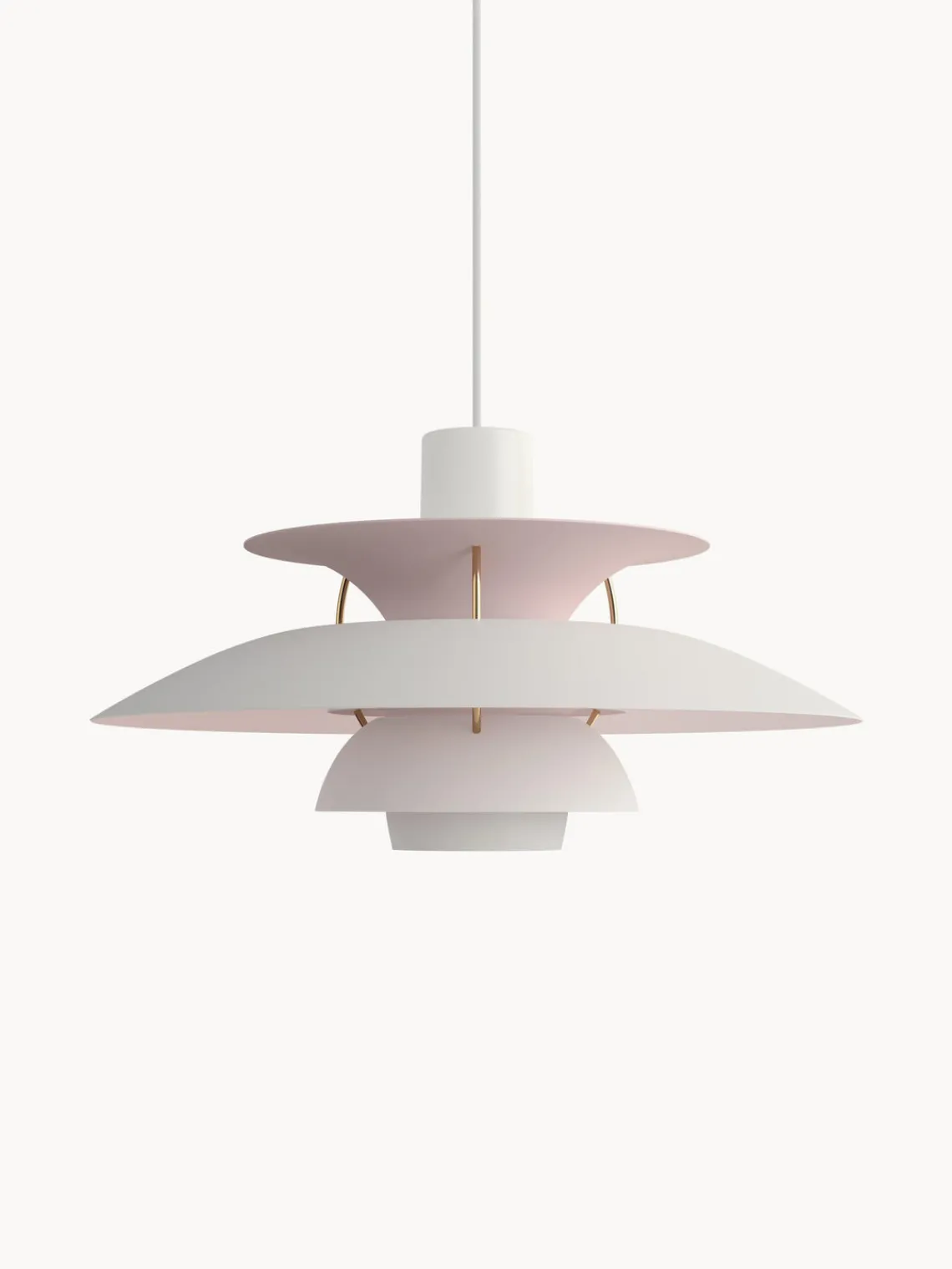 Clearance Louis Poulsen Suspension PH 5 Anniversary Edition Rose pâle, blanc, doré