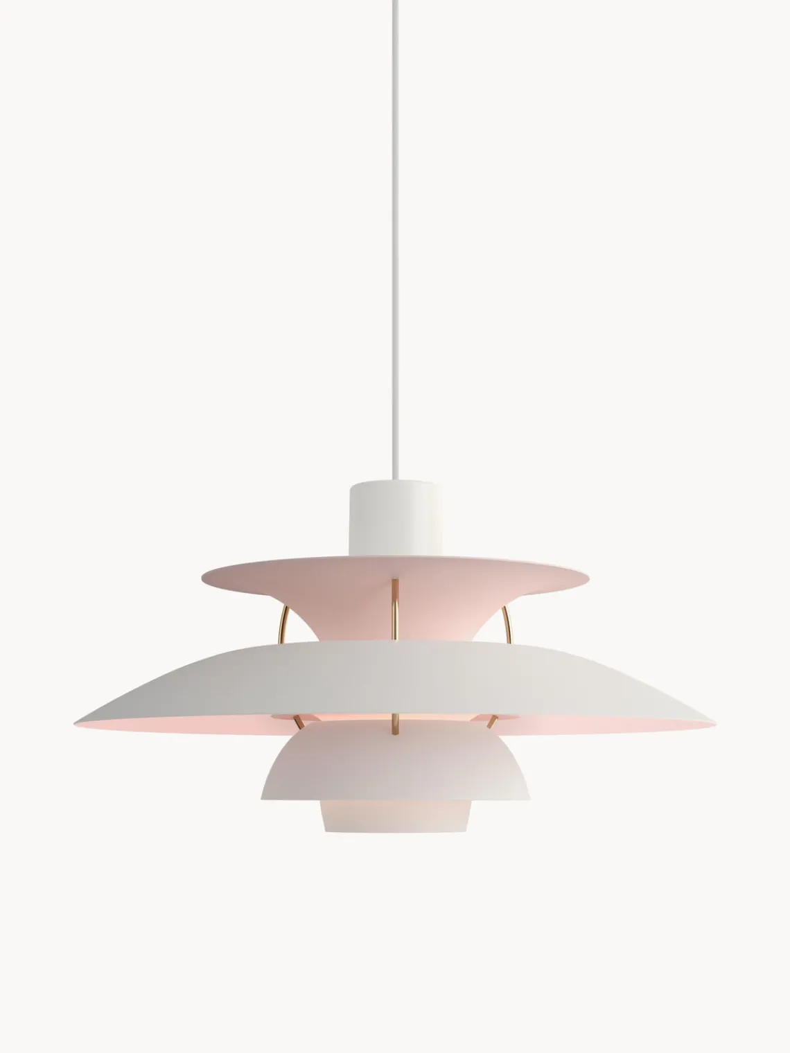 Clearance Louis Poulsen Suspension PH 5 Anniversary Edition Rose pâle, blanc, doré