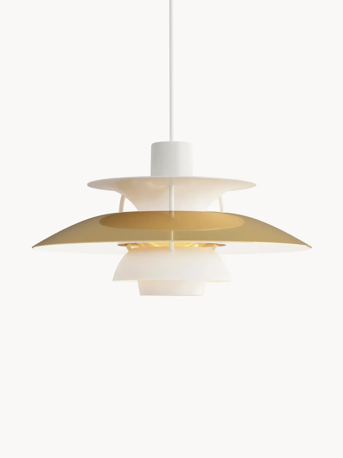 Outlet Louis Poulsen Suspension PH 5 Mini Blanc, doré