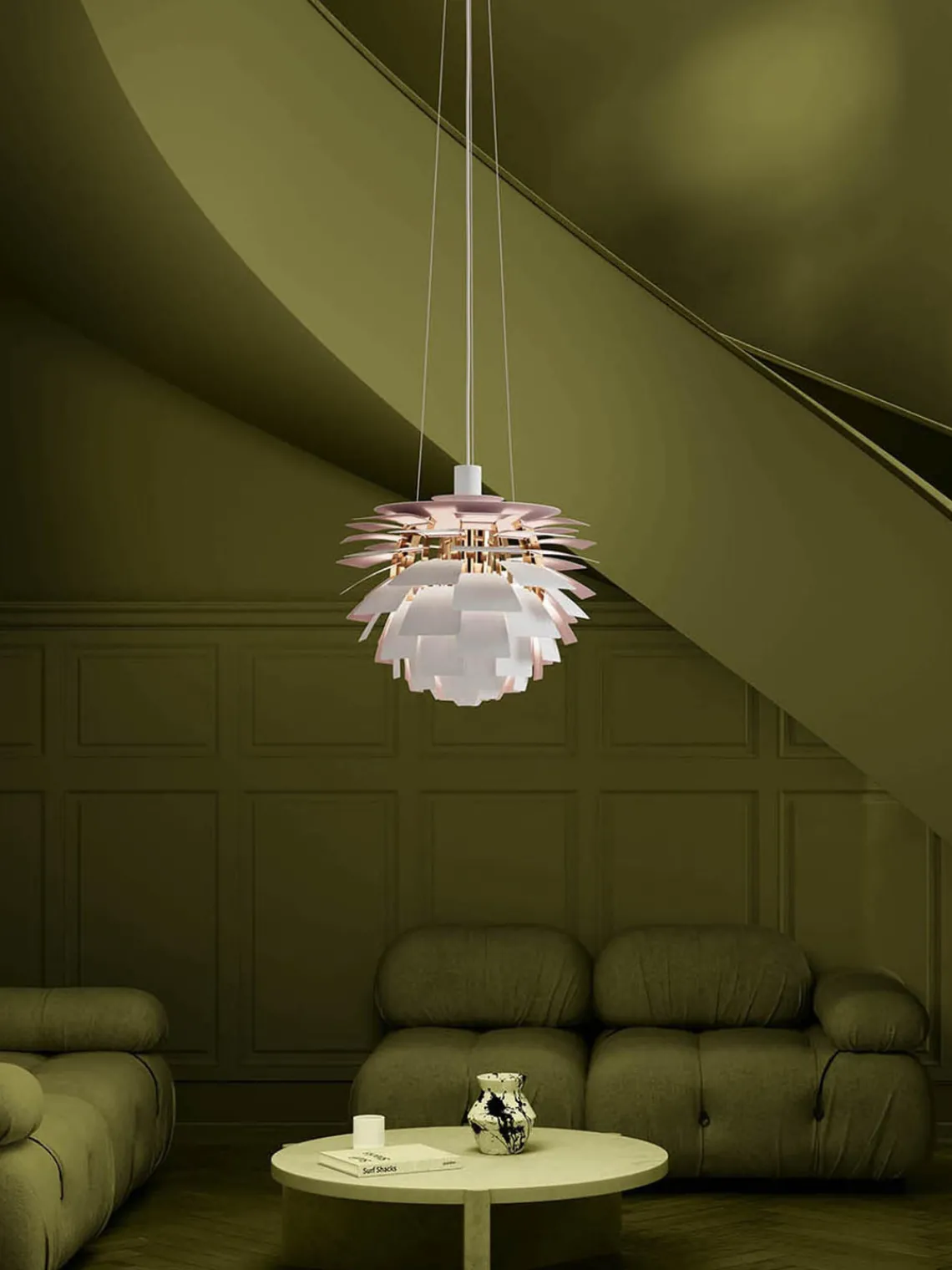 Outlet Louis Poulsen Suspension PH Artichoke Anniversary Edition Blanc, rose pâle, doré