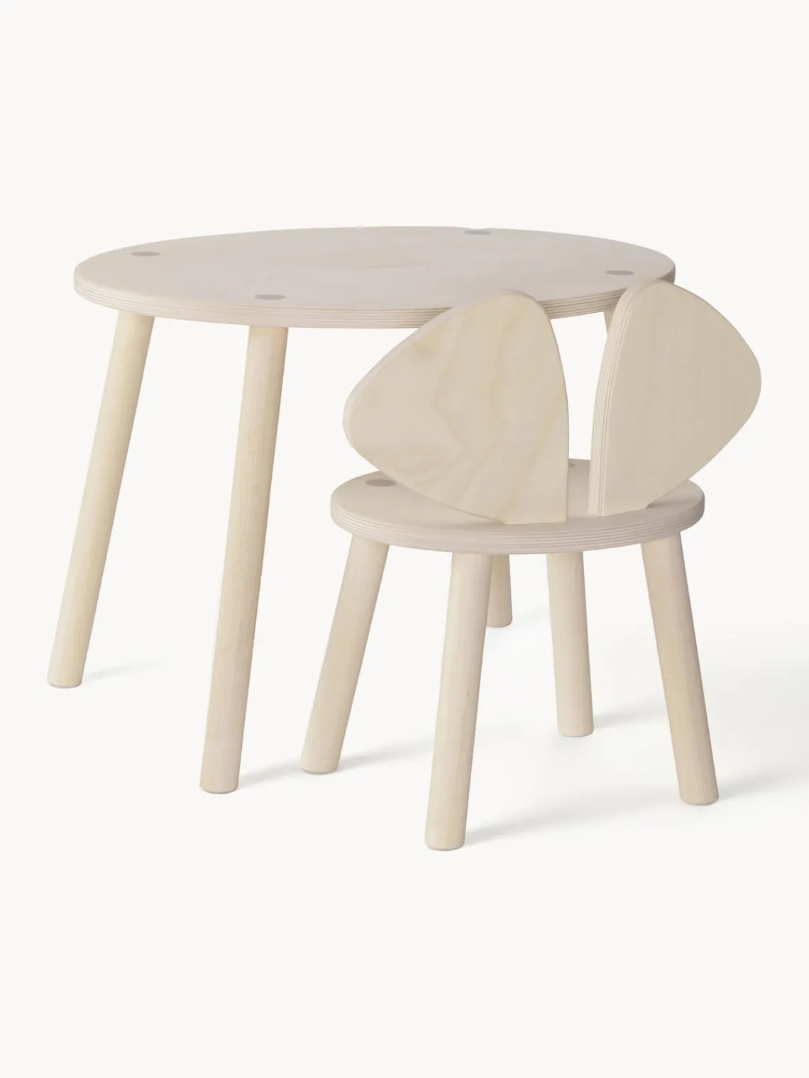Discount Nofred Table avec chaise pour enfant Mouse, 2 pièces Bois de bouleau