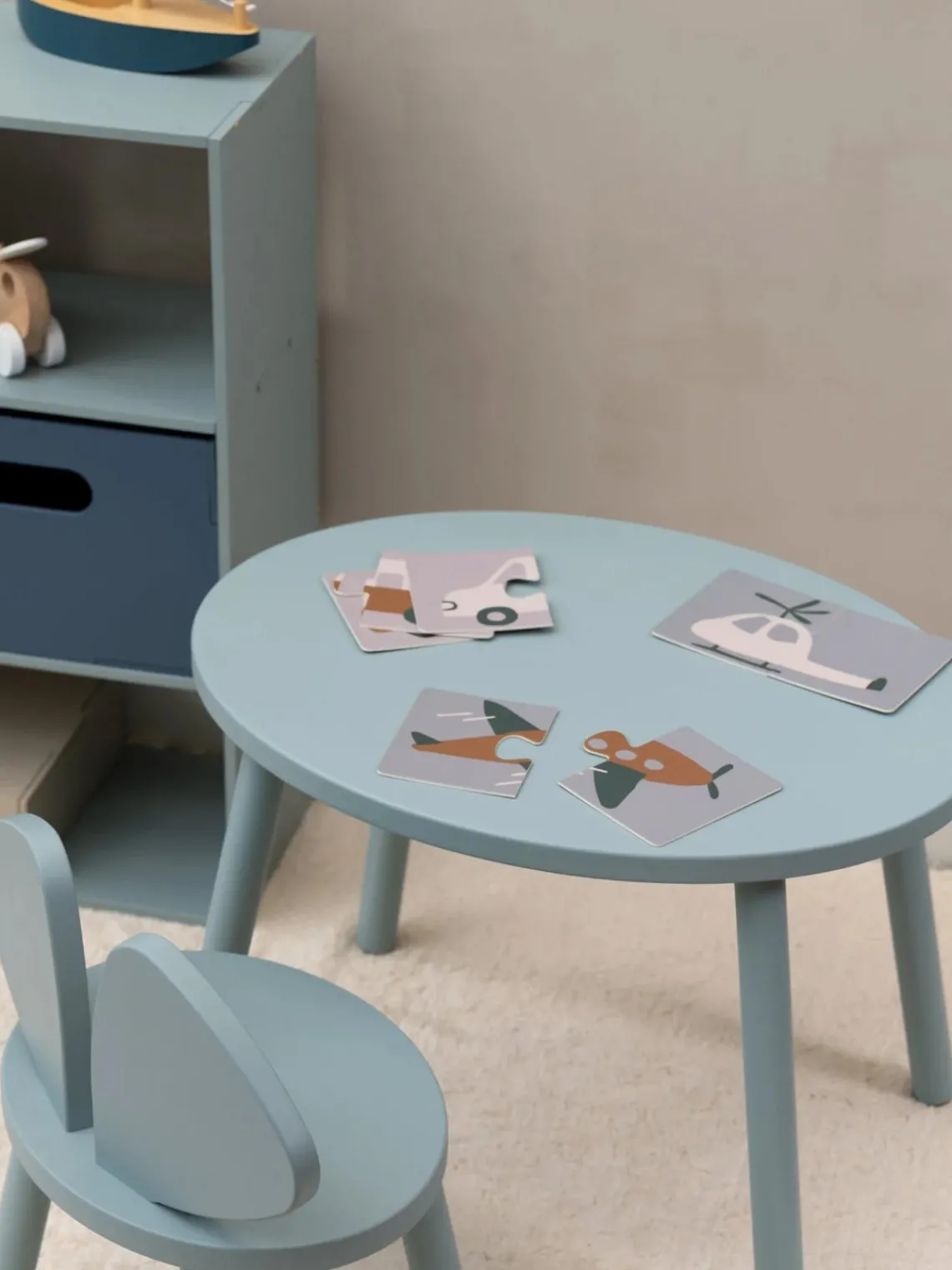 Discount Nofred Table avec chaise pour enfant Mouse, 2 pièces Vert sauge