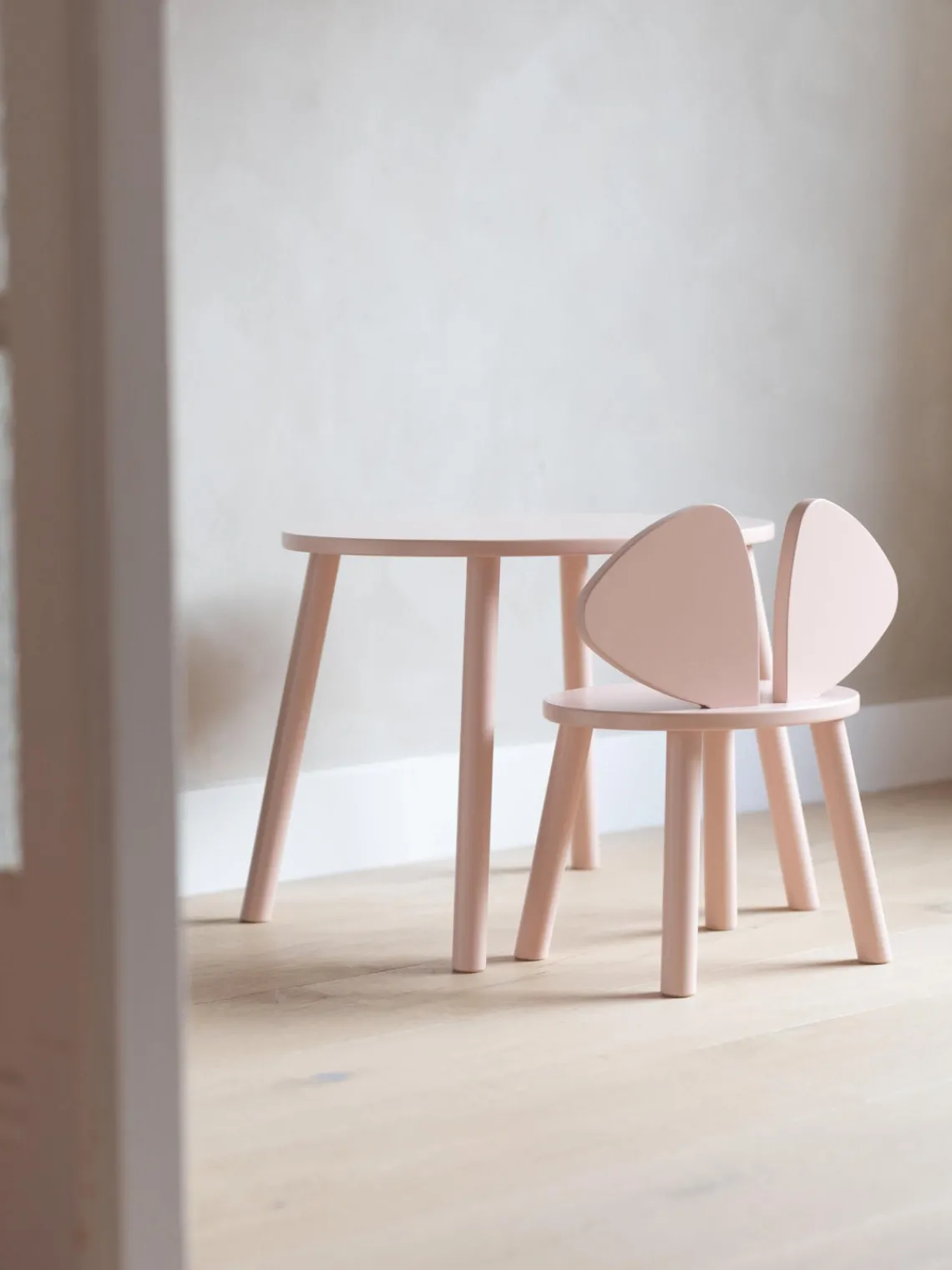 Best Nofred Table avec chaise pour enfant Mouse, 2 pièces Rose pâle