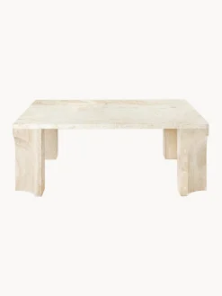 Outlet GUBI Table basse en travertin Doric, larg. 80 cm Travertin aux tons beiges