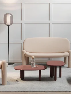 Clearance Driade Table basse ovale Tottori Vieux rose, haute brillance