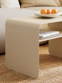 Fashion Metallbude Table d'appoint artisanale Cosmo Beige clair